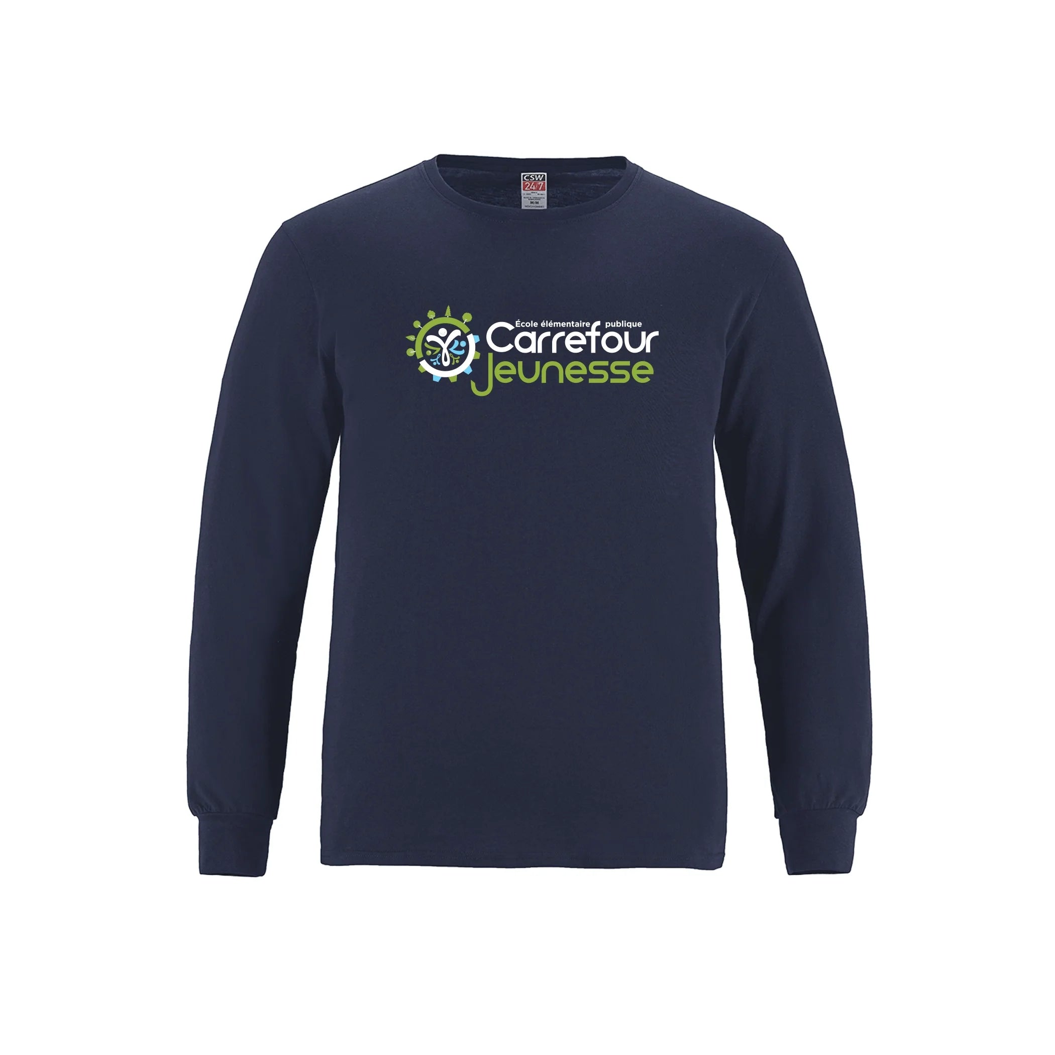 Adult Ring Spun Combed Cotton Long Sleeve Crewneck