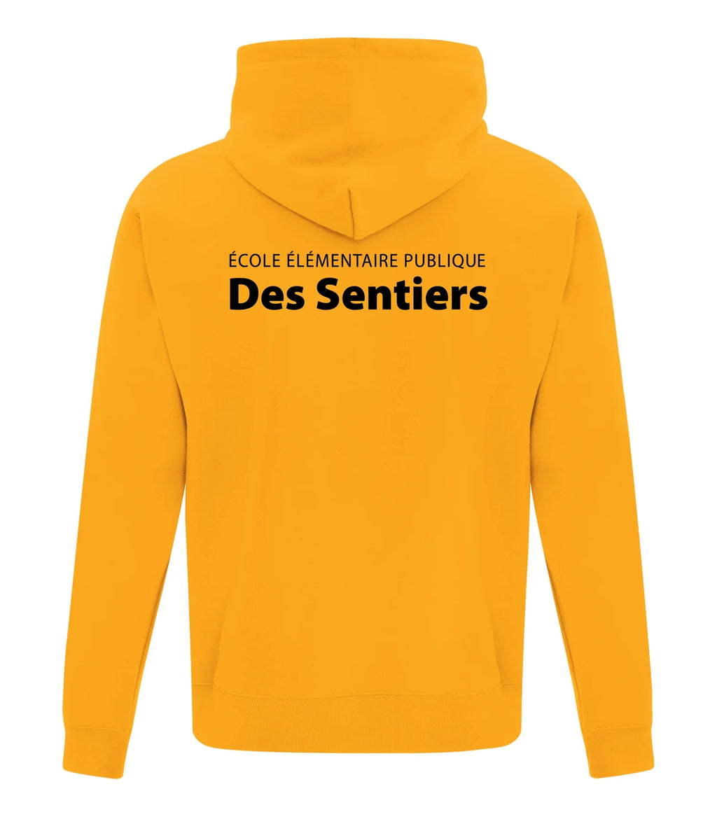 FLEECE HOODED SWEATSHIRT - SPLIT FRONT/BACK LOGO