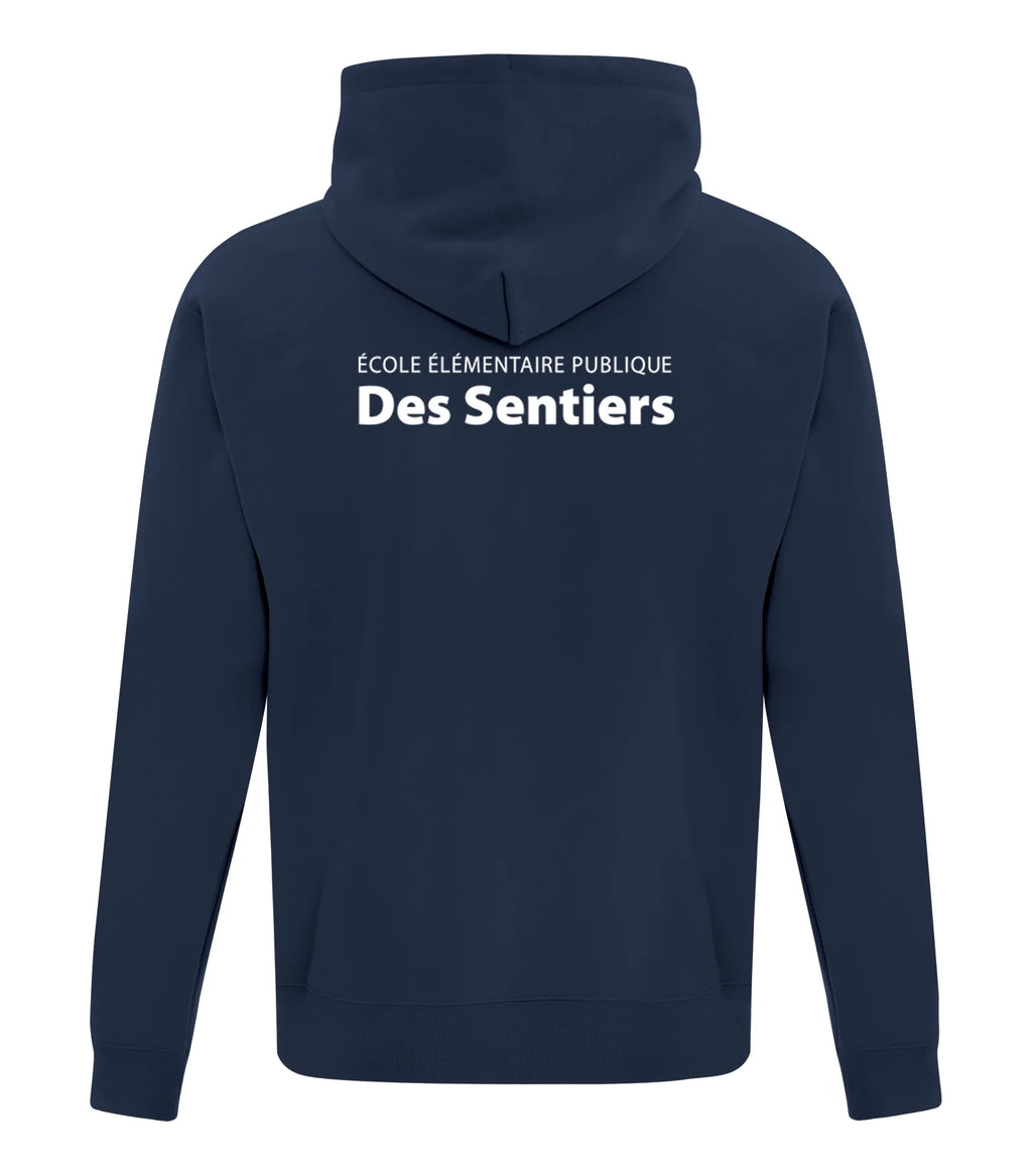 FLEECE HOODED SWEATSHIRT - SPLIT FRONT/BACK LOGO