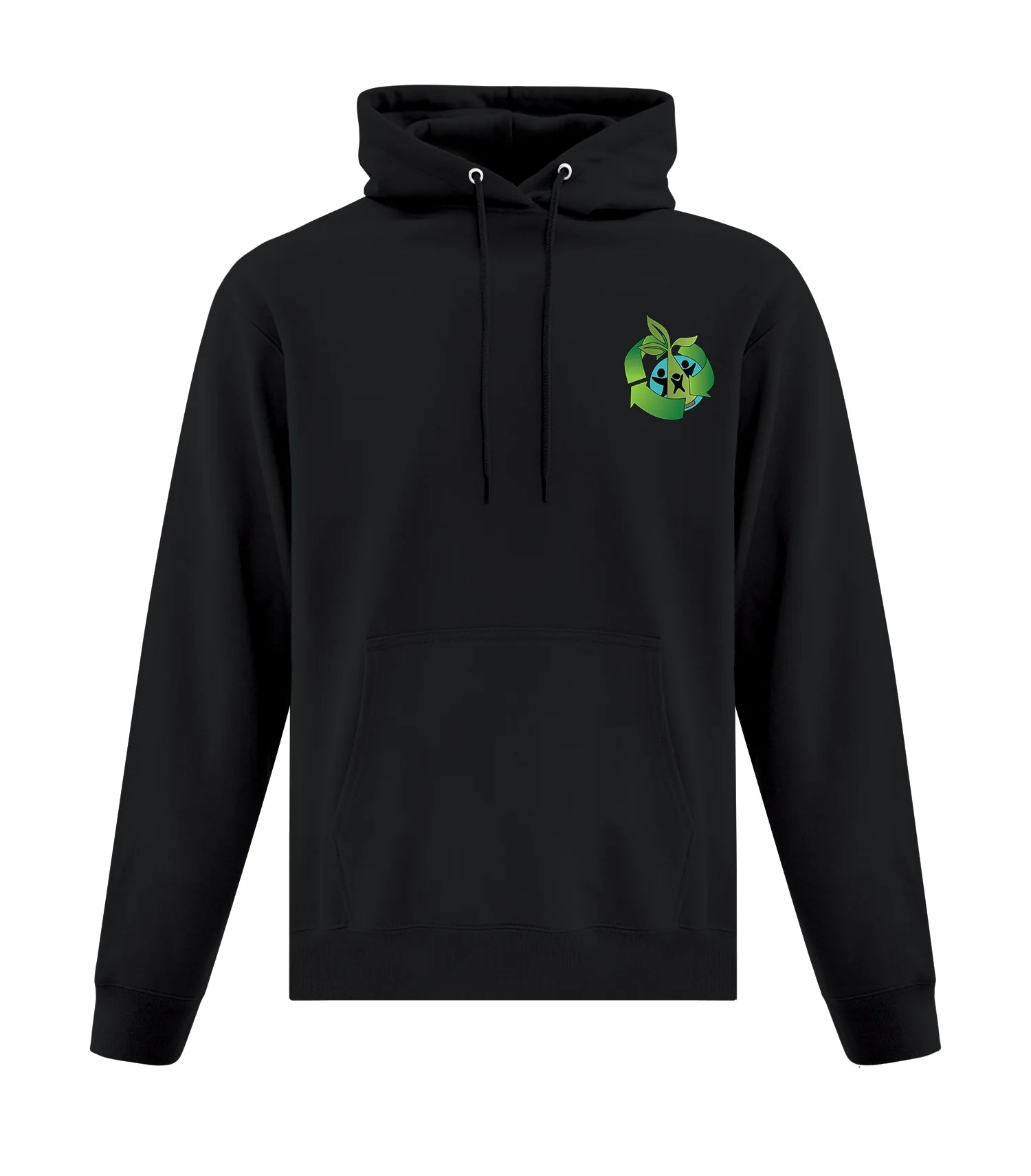 FLEECE HOODED SWEATSHIRT - SPLIT FRONT/BACK LOGO