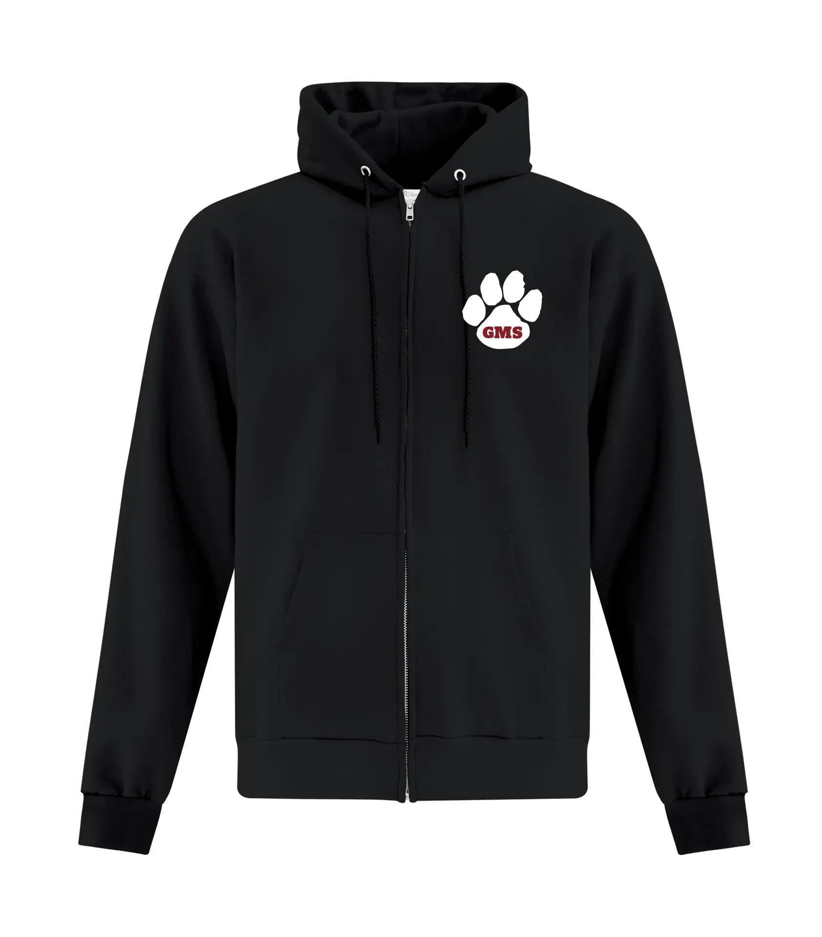 YOUTH FLEECE FULL ZIP HOODED SWEATSHIRT - PAW SPLIT
