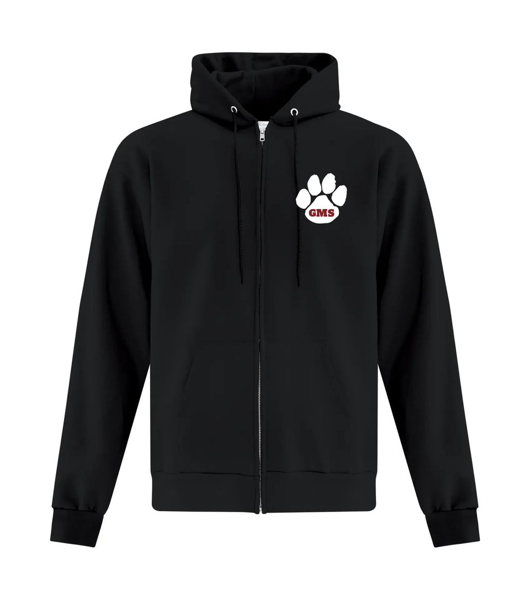 Adult FLEECE FULL ZIP HOODED SWEATSHIRT - PAW SPLIT