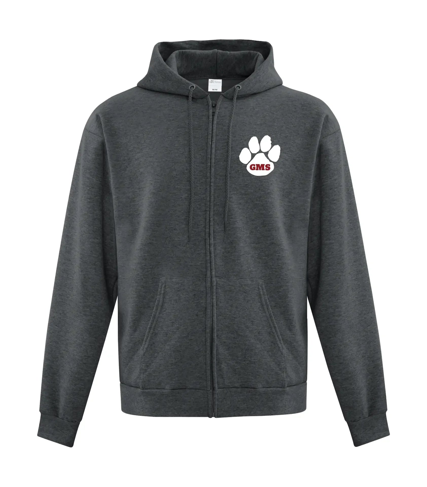 YOUTH FLEECE FULL ZIP HOODED SWEATSHIRT - PAW SPLIT