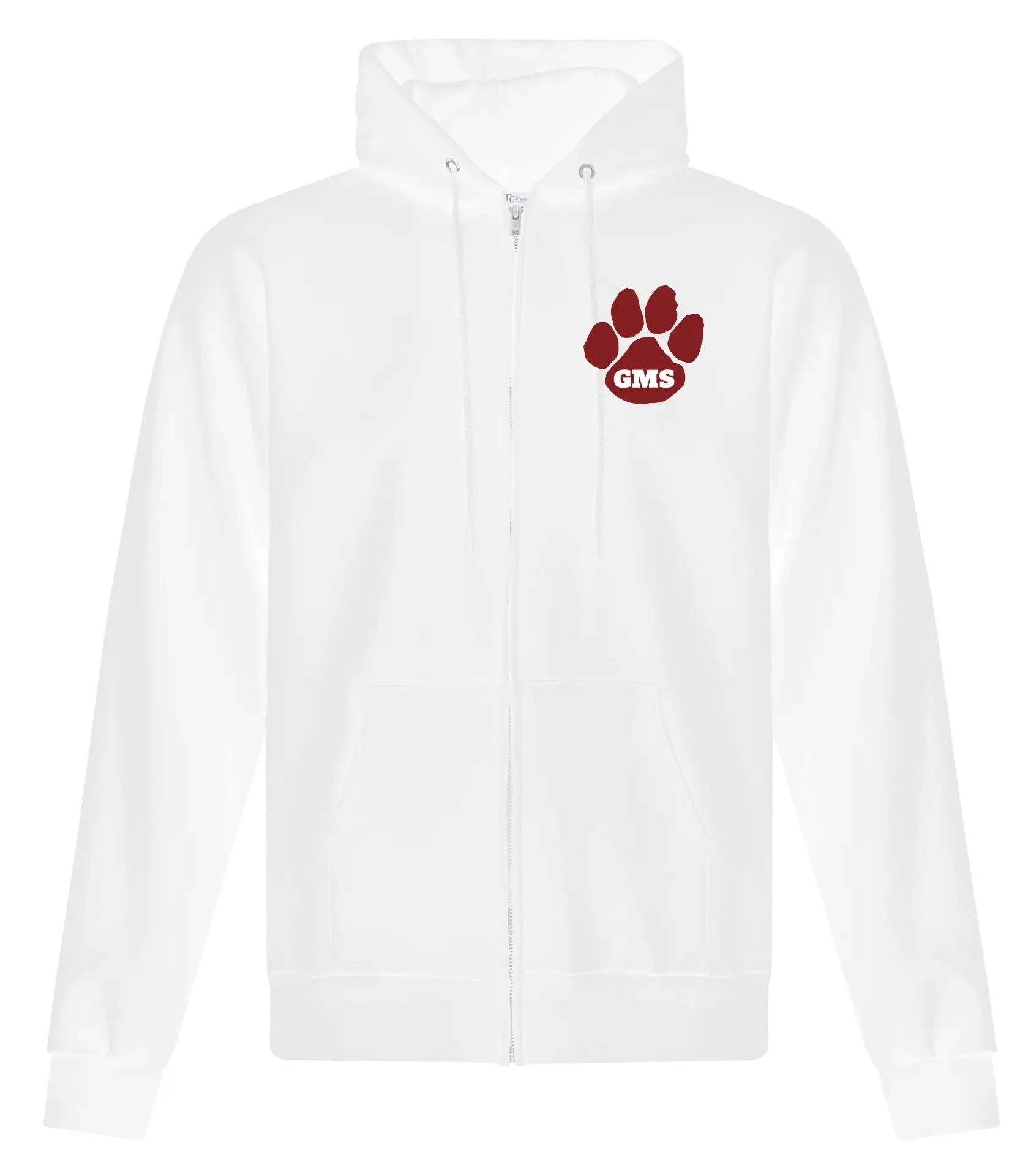 Adult FLEECE FULL ZIP HOODED SWEATSHIRT - PAW SPLIT