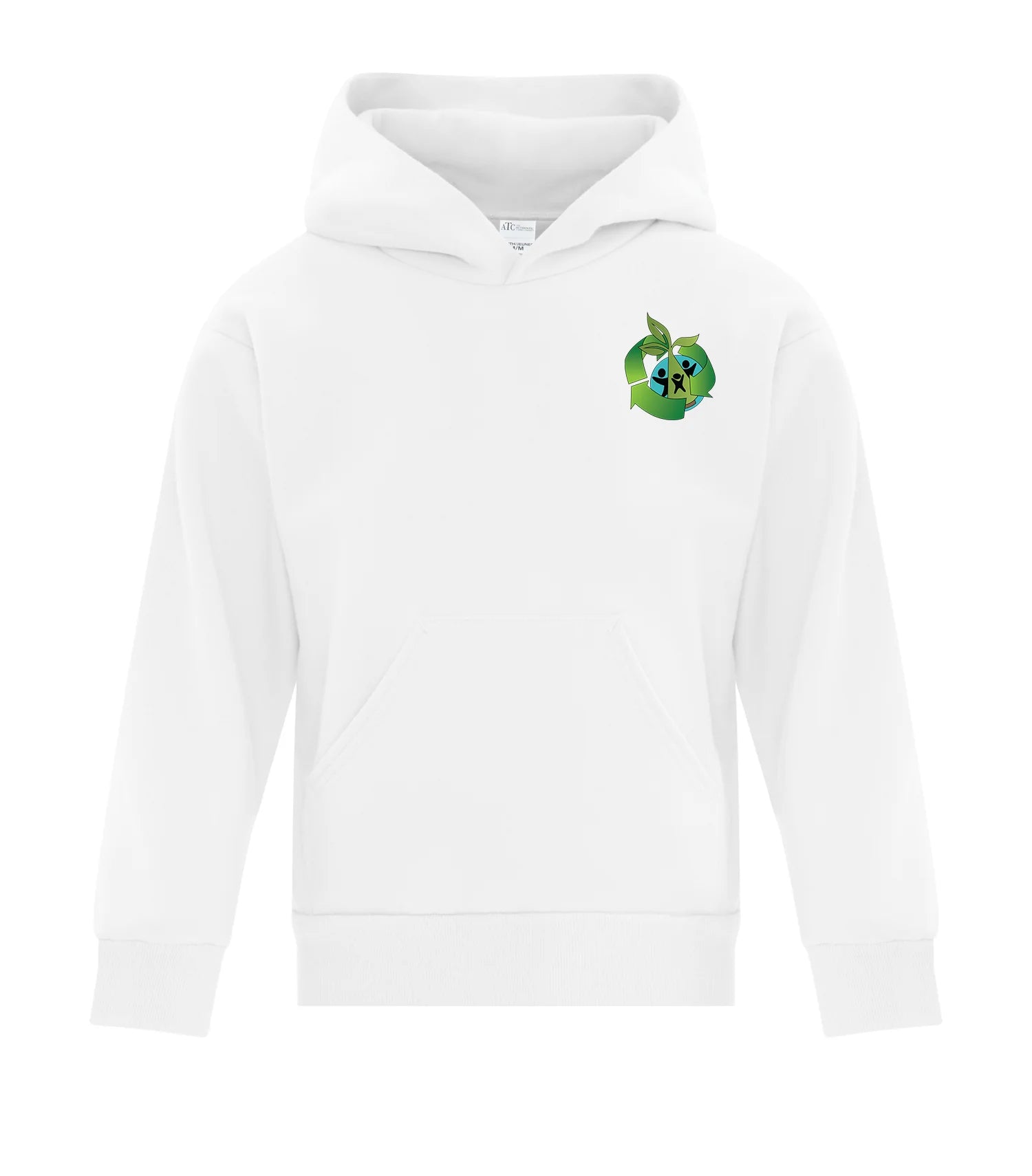 FLEECE YOUTH HOODED SWEATSHIRT - SPLIT FRONT/BACK LOGO