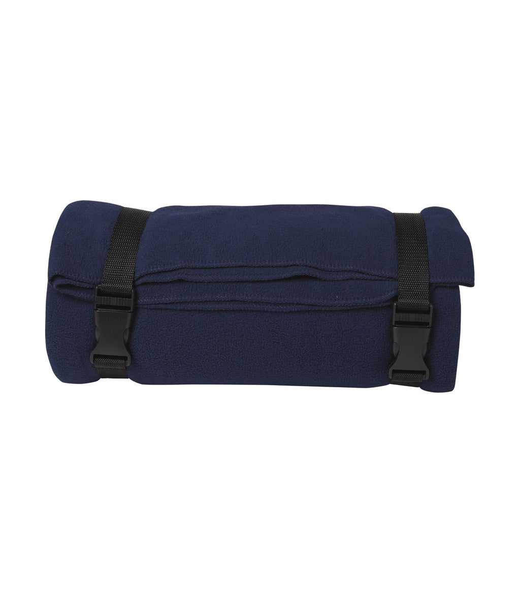 Embroidered Fleece blanket with carry strap