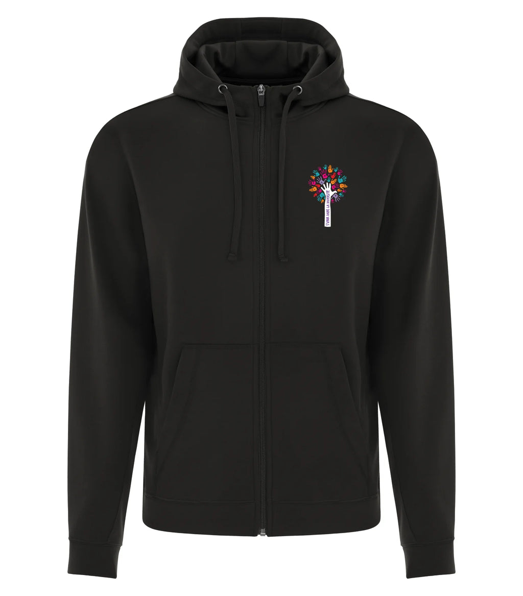 ADULT POLYFLEECE FULL ZIP HOODED SWEATSHIRT