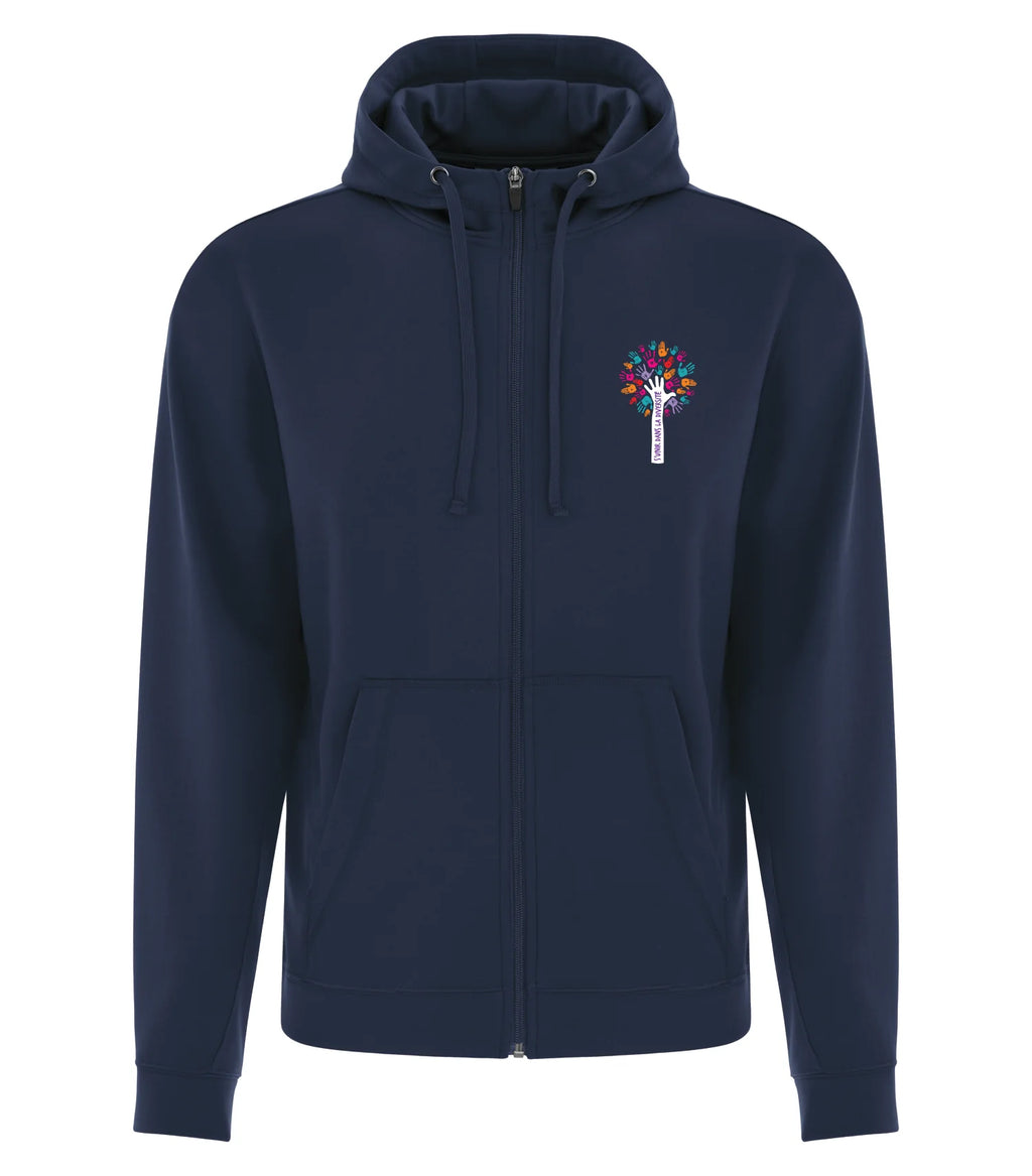 ADULT POLYFLEECE FULL ZIP HOODED SWEATSHIRT