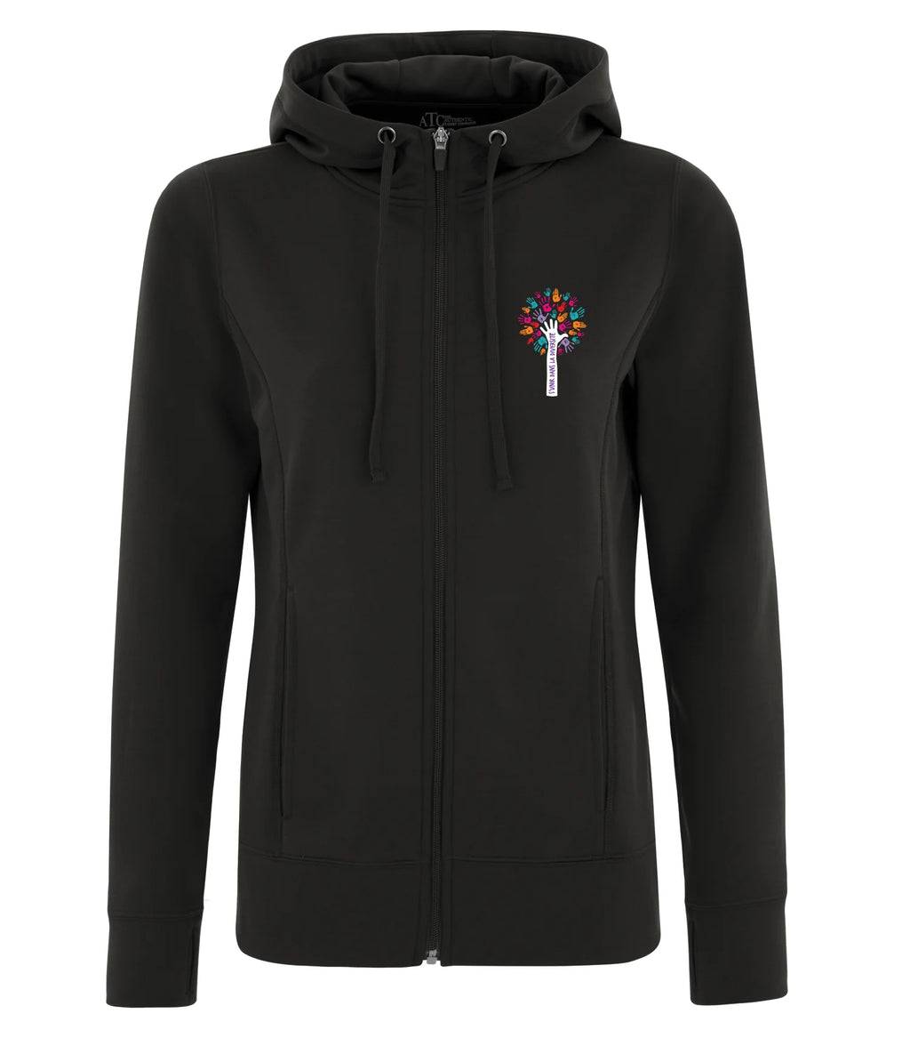POLYFLEECE FULL ZIP HOODED LADIES' SWEATSHIRT