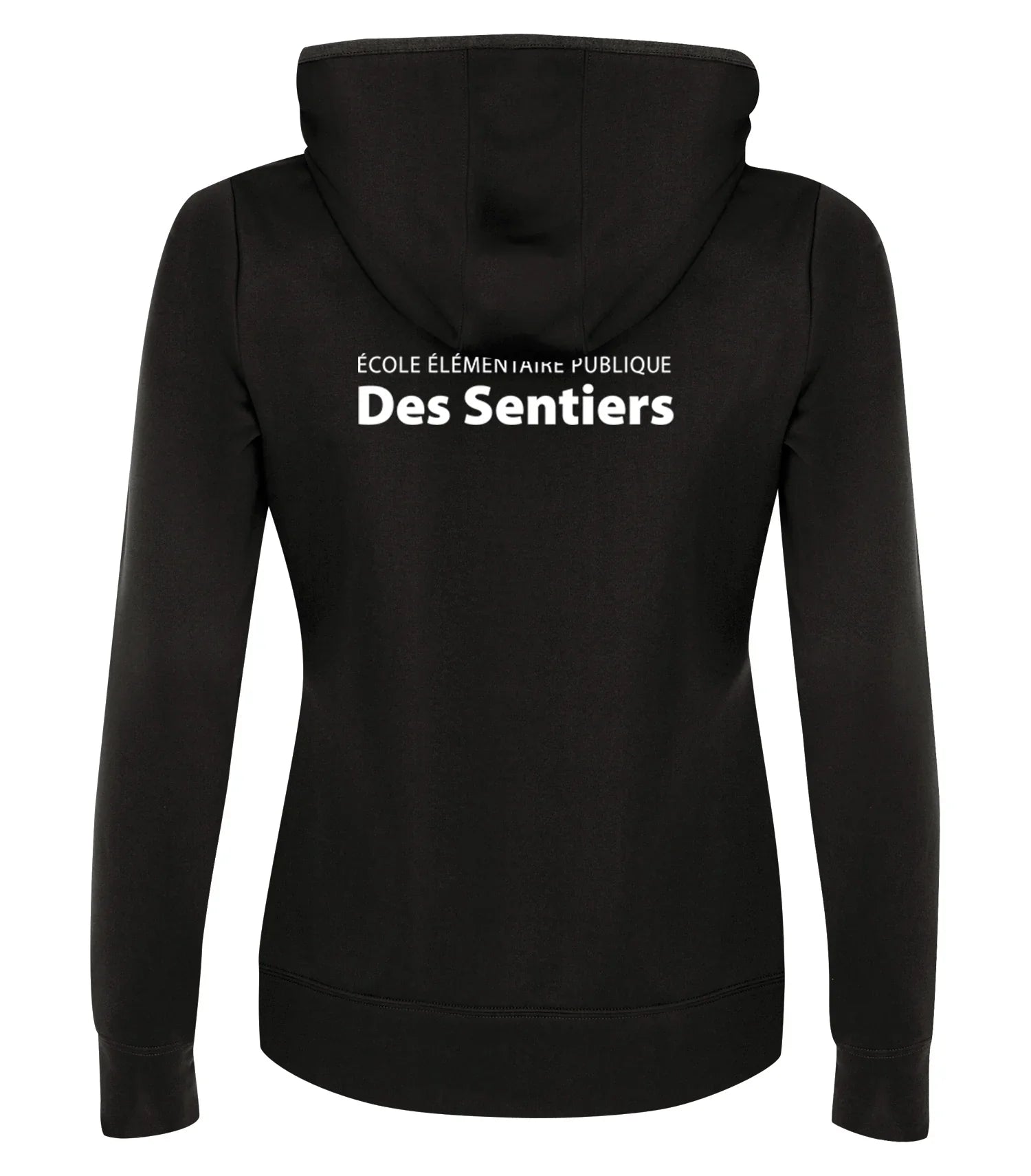 POLYFLEECE HOODED LADIES' SWEATSHIRT - SPLIT FRONT / BACK LOGO