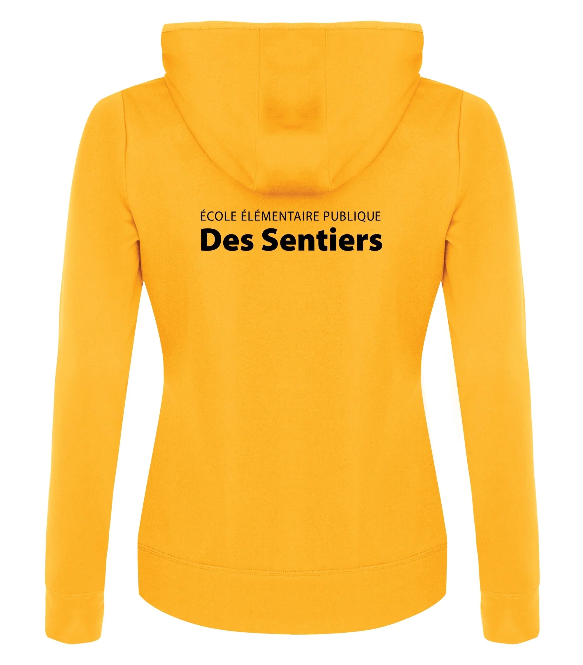 POLYFLEECE HOODED LADIES' SWEATSHIRT - SPLIT FRONT / BACK LOGO