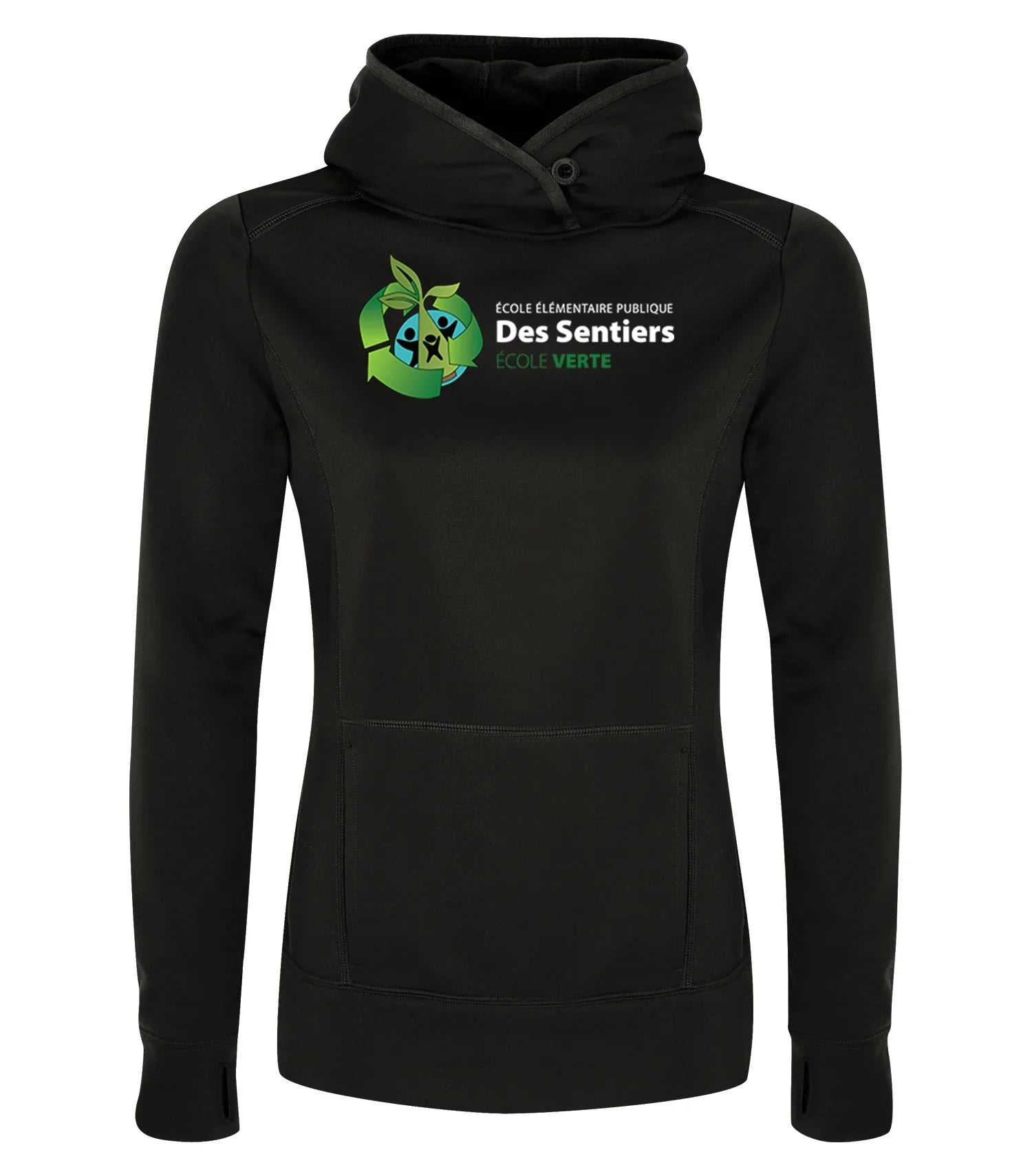 POLYFLEECE HOODED LADIES' SWEATSHIRT - ACROSS CHEST LOGO