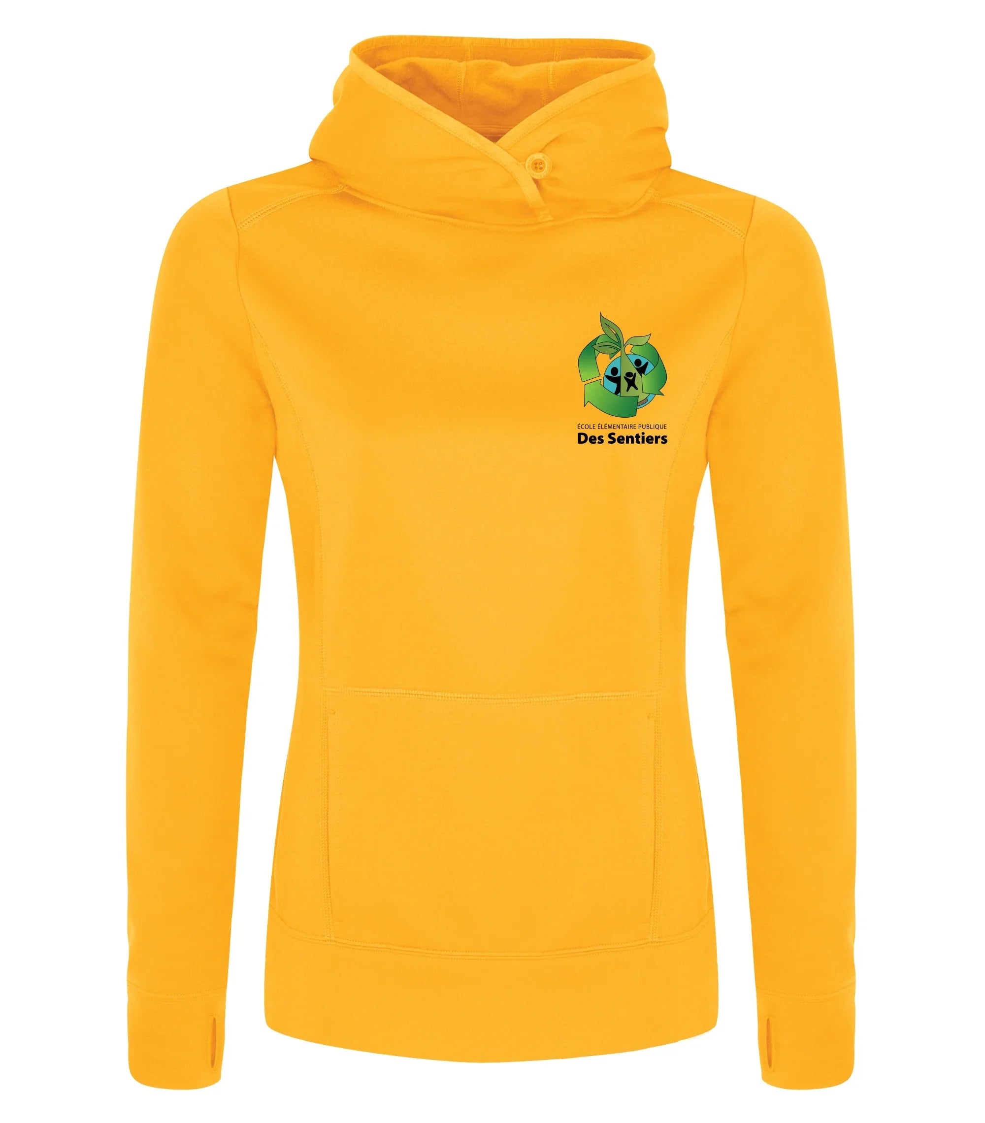 POLYFLEECE HOODED LADIES' SWEATSHIRT LEFT CHEST