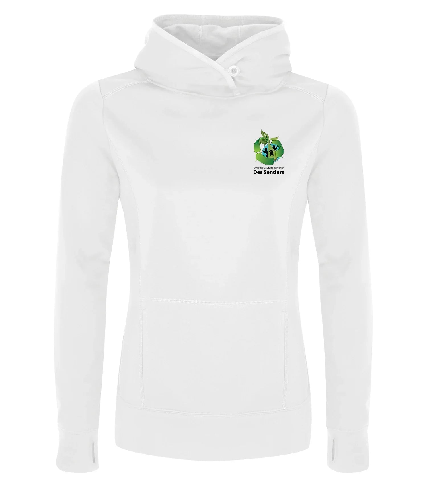 POLYFLEECE HOODED LADIES' SWEATSHIRT LEFT CHEST