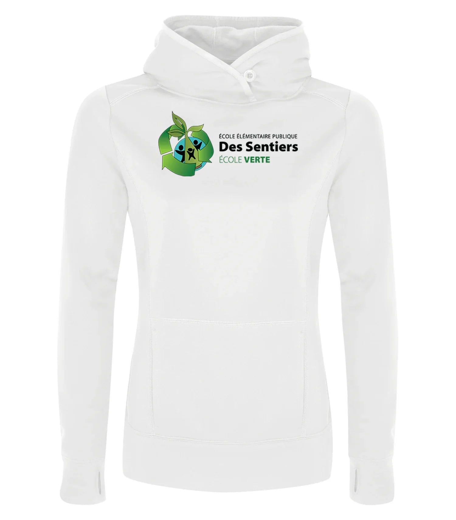 POLYFLEECE HOODED LADIES' SWEATSHIRT - ACROSS CHEST LOGO