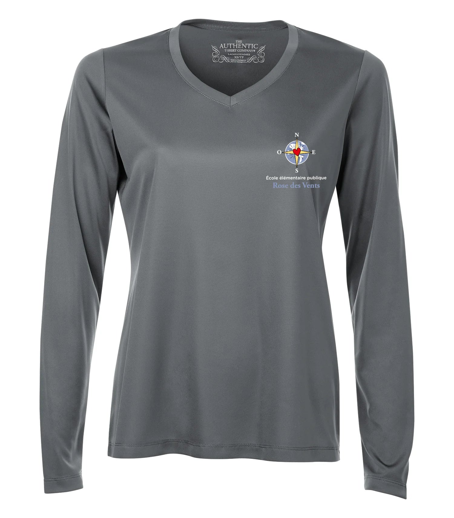 Ladies Long Sleeve V-Neck Dry-Fit T-Shirt